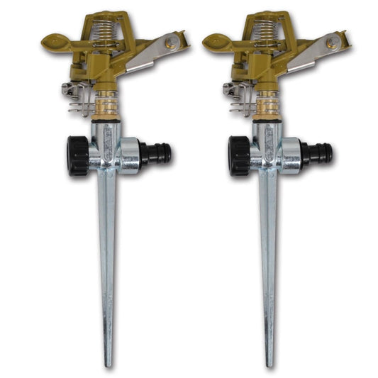NNEVL Impulse Sprinklers Garden Watering Zinc Metal Spike 2 pcs-0