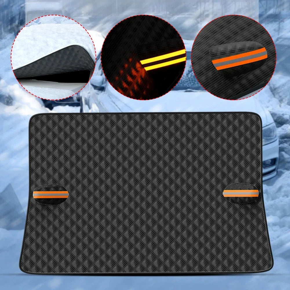 NNEOBA Magnetic Car Snow & Ice Protector All Season Windshield Cover Black-4