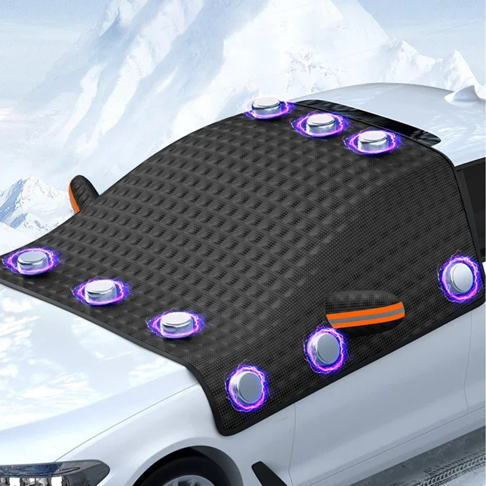 NNEOBA Magnetic Car Snow & Ice Protector All Season Windshield Cover Black-3