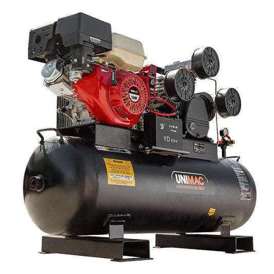 NNEMB 115PSI 150L 18HP Industrial Petrol Powered Air Compressor with Electric Key Start-0