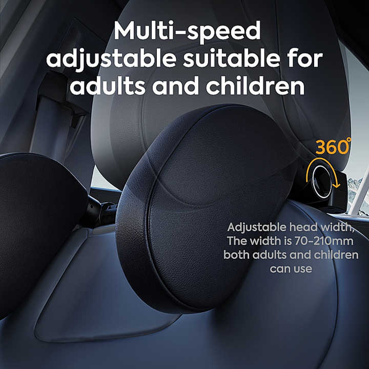 NNEDSZ Black Adjustable 3D Memory Foam Car Seat Headrest with Side Support, Universal Neck Pillow for Travel Comfort-2