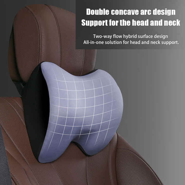 NNEDSZ Green Memory Foam Car Seat Neck and Lumbar Support Set - Ergonomic Cushion for Office, Home, and Driving-2