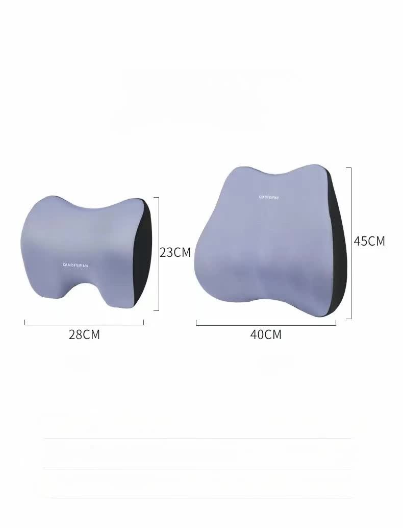 NNEDSZ Green Memory Foam Car Seat Neck and Lumbar Support Set - Ergonomic Cushion for Office, Home, and Driving-4