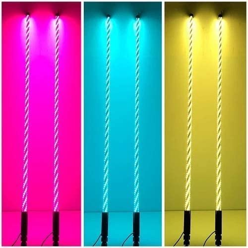 4 packs  3" 20W RGB led pods & 8 packs led rock light & 5ft rgb led spiral whip lights-3